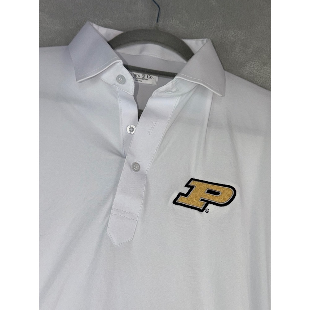 Collars & Co‎ Purdue University Boilermakers Logo Polo Shirt Mens Medium White